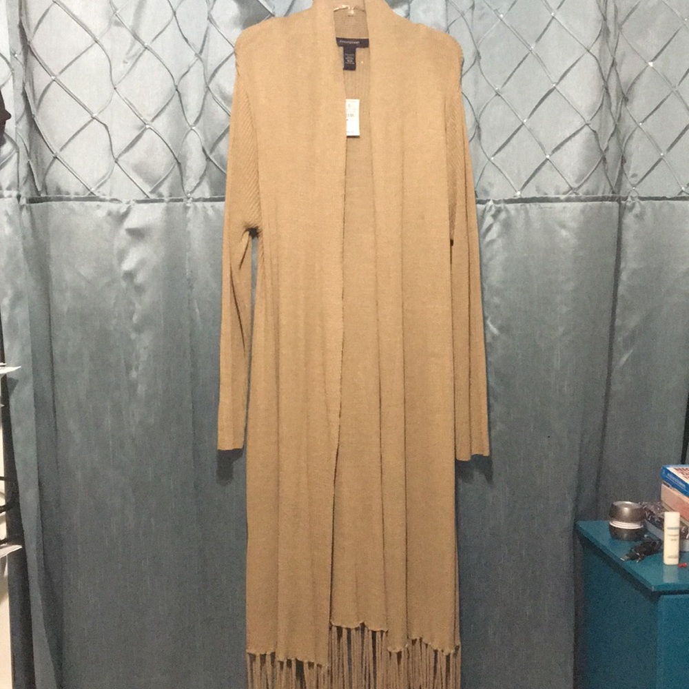 Ashley Stewart Duster Fringed Cardigan